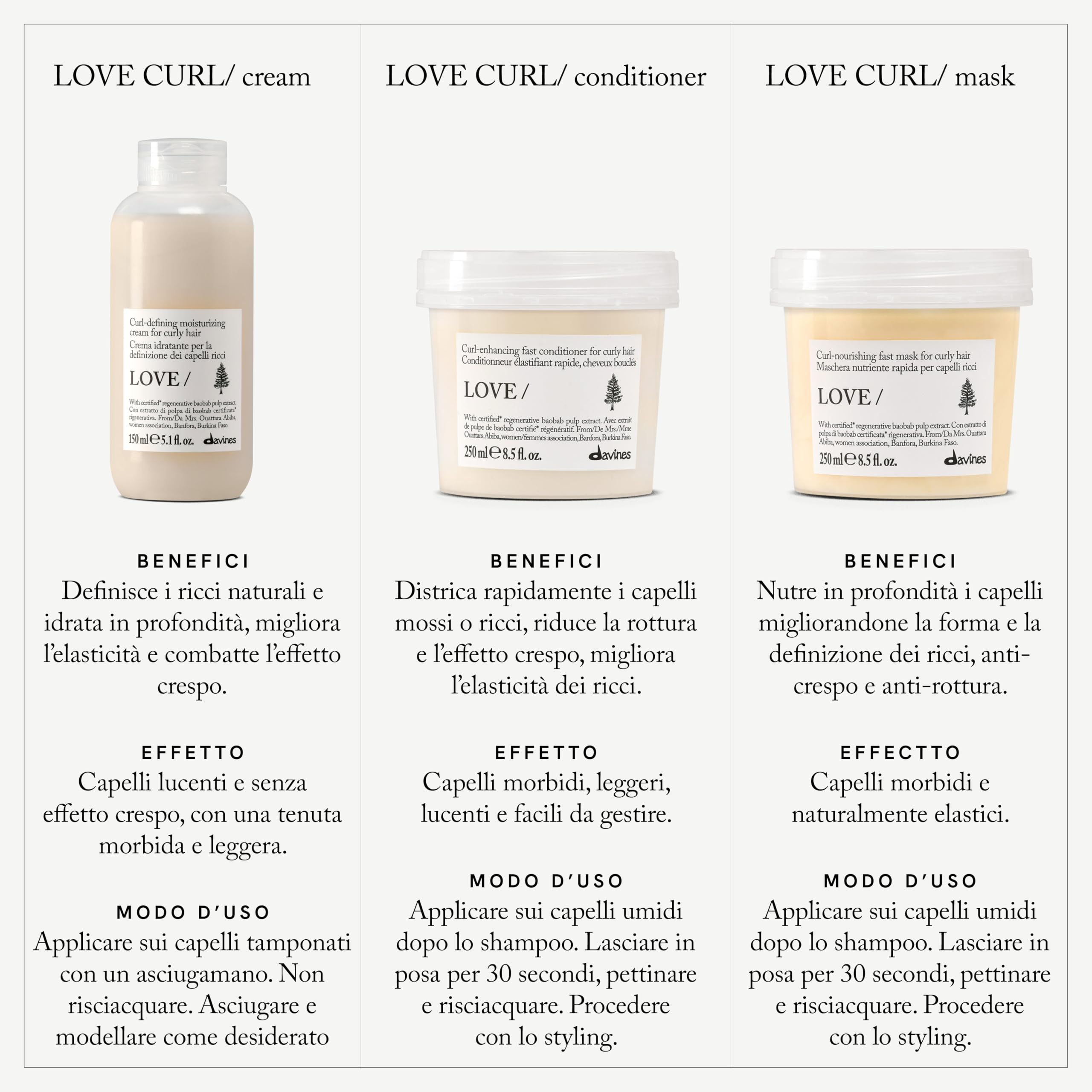 Davines LOVE CURL Conditioner - Per capelli mossi e ricci - Districa rapidamente - 250 ml