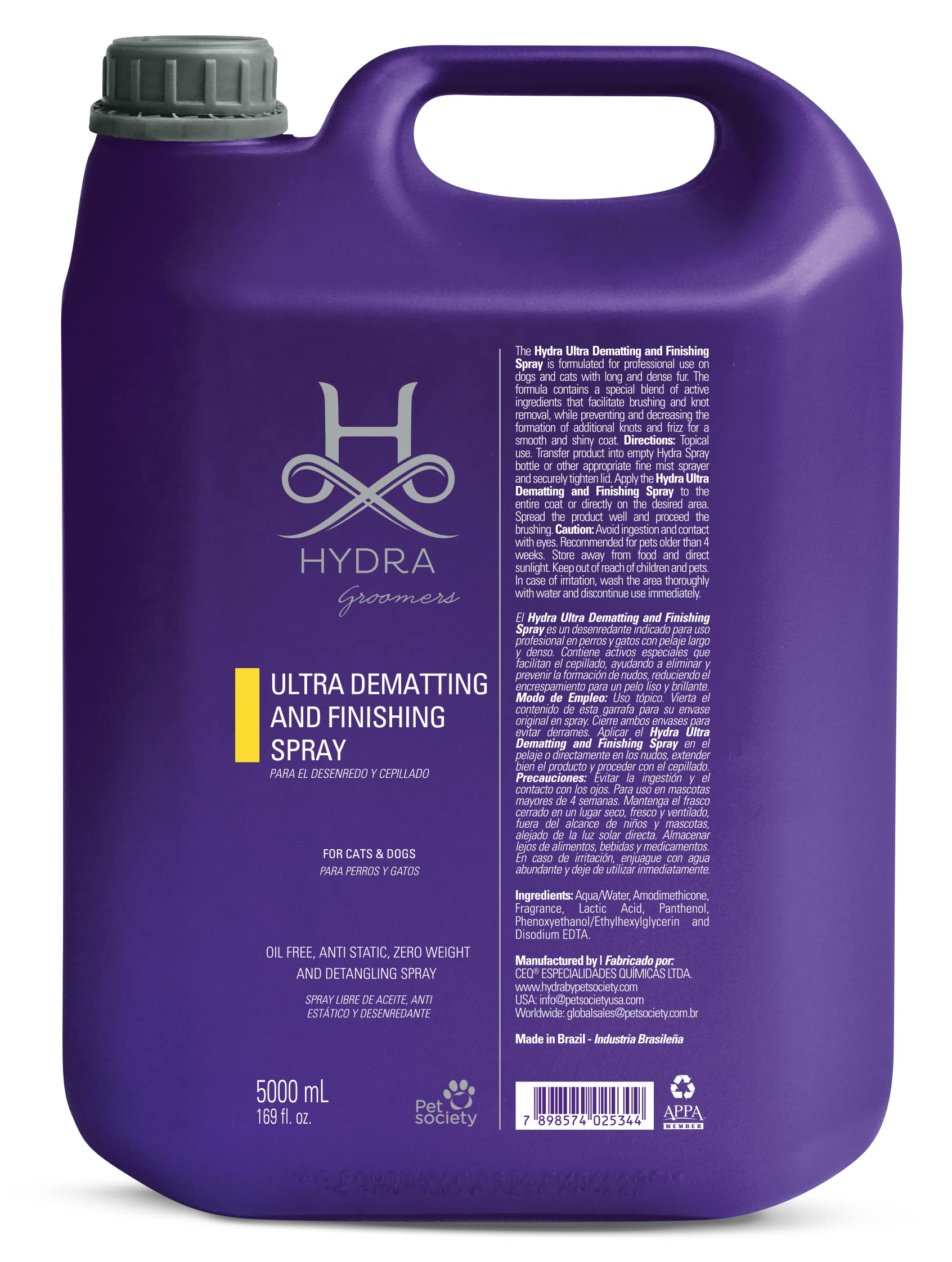 Hydra Ultra Dematting and Finishing Spray for Professional Pet Groomers, Detangle Hair Spray, Removing Knots & Tangles Suitable for Dogs & Cats – 5L (B09TL2R5WC) Amazon Price History, Amazon Price Tracker
