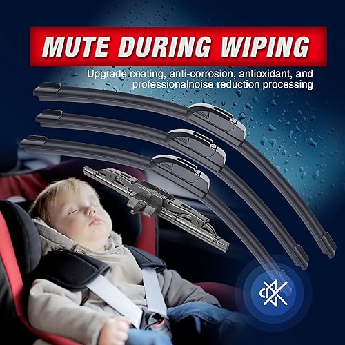 Miniatura 3 de ICEXSNOW Limpiaparabrisas delantero y trasero de 16, 14, 14 y 10 pulgadas, repuesto para Toyota FJ Cruiser 2014, 2013, 2012, 2011, 2010, 2009, 2008,