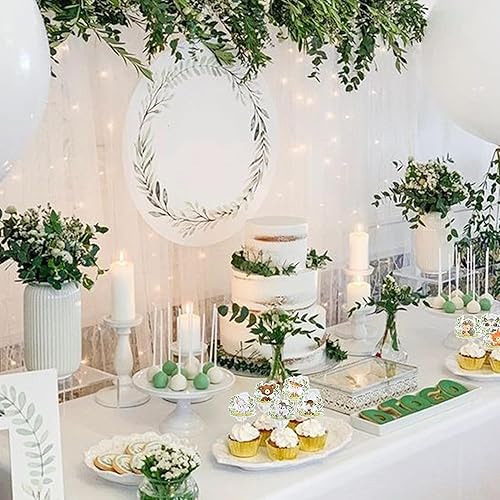 Miniatura 3 de Rsstarxi Paquete de 40 decoraciones para cupcakes de animales del bosque, temática de bosque, baby shower, decoración de pasteles para criaturas del