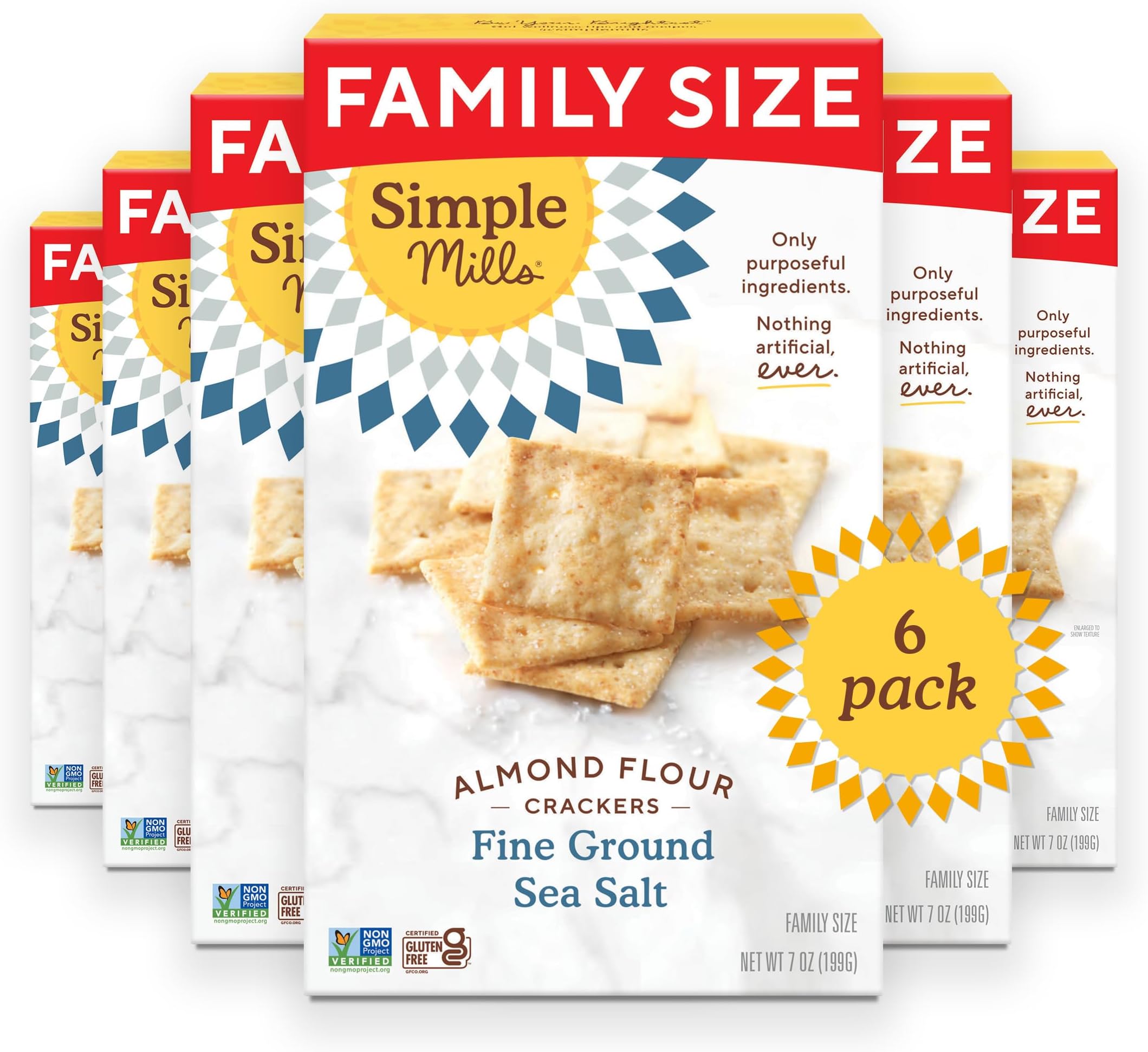 Simple Mills Fine Ground Sea Salt Almond Flour ers Family Size, Pack of 6