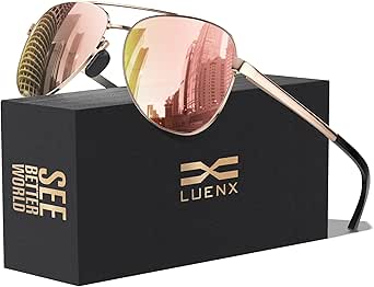 LUENX Polarized Aviator Sunglasses for Men and Women - UV400 Protection