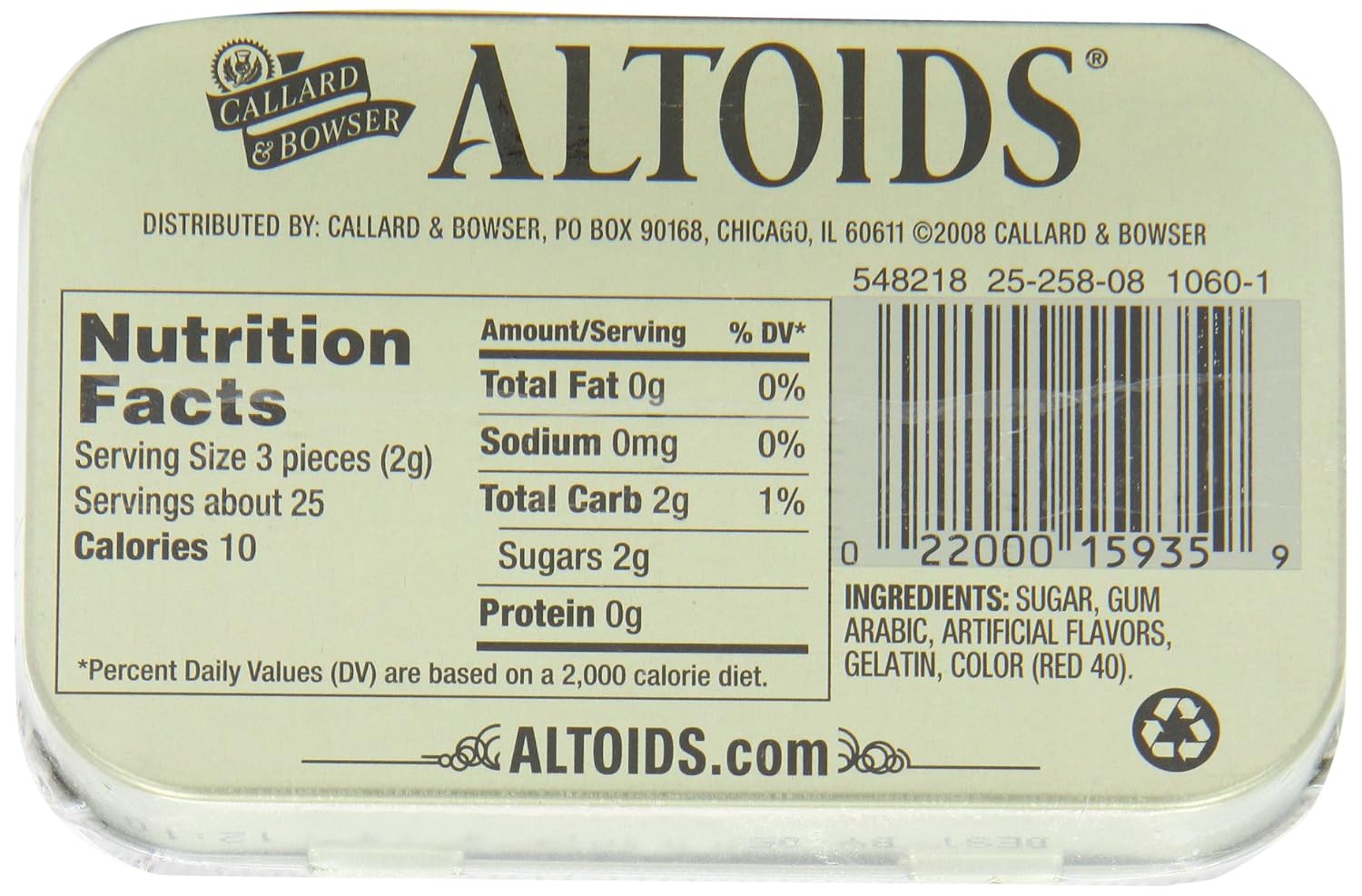 Altoids Wrigleys Mints Cinnamon, 1.76 Ounce (Pack of 3)