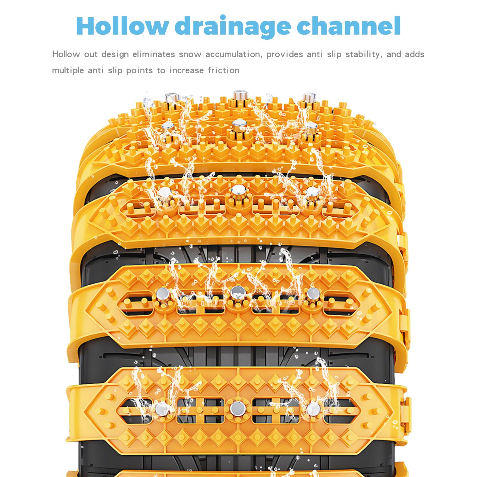 16 Pcs Cadenas Nieve, neumáticos invierno cadenas de seguridad, Juego Universal para Neumáticos Coche anti nieve, fácil instalación, vehículos de Emergencia (Ancho Neumático 165-265mm)