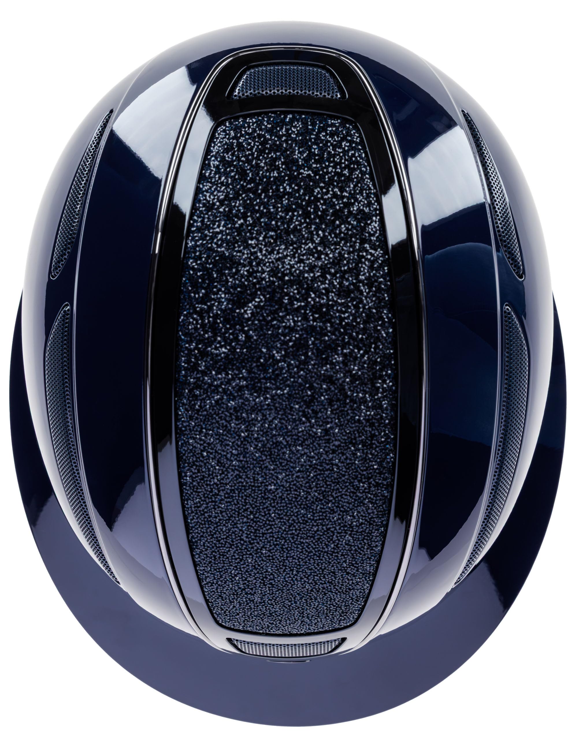 Covalliero Elite Polo - Casco de equitación para mujer, color azul lacado, circunferencia de la cabeza 56-58 cm, antigolpes, con visera de polo, con sistema de disco, color azul