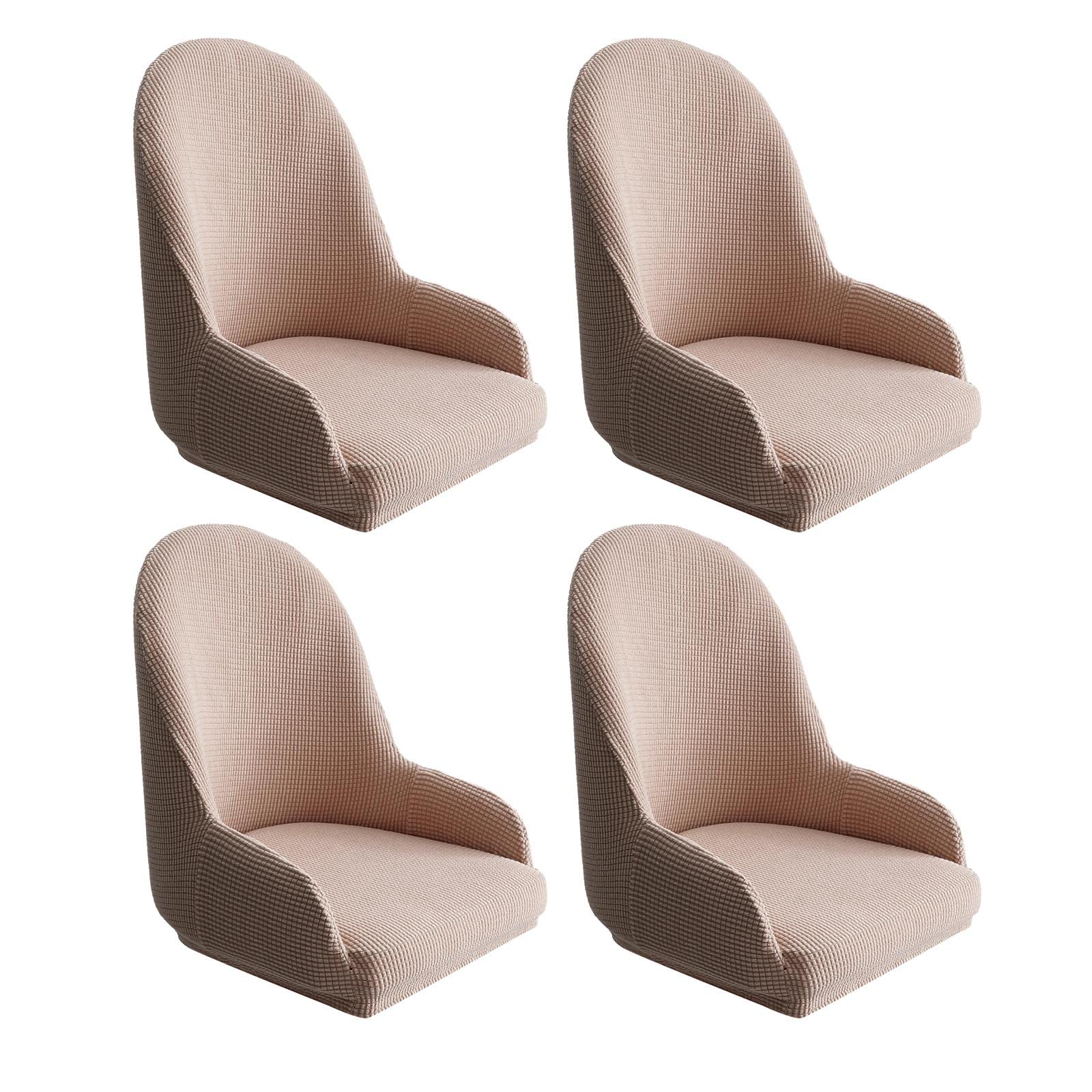 CALANDIS™ 4pcs Solid Color Wingback Chair Cover Protector Party Offices Bars Decor as dekhaki | Furniture-image-35