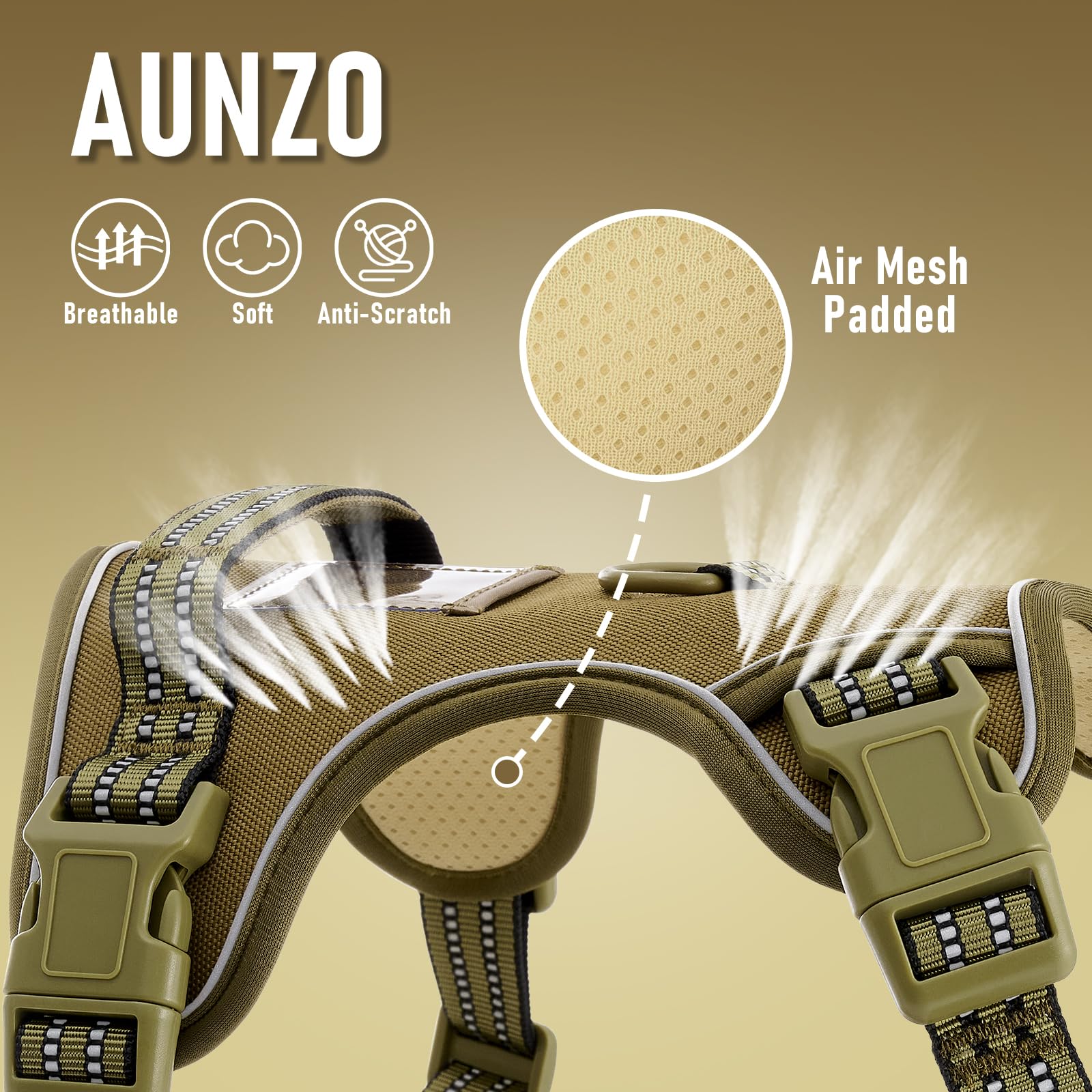 X-Large Dog Harness, No Pull Easy Walker Escape Proof Vest with Handle, Reflective Pet Harness with 2 Leash Clips and 3 Buckles, No Rub No Choke, Newfoundland Alaska German Shepherd Mastiffs, XL - image 4