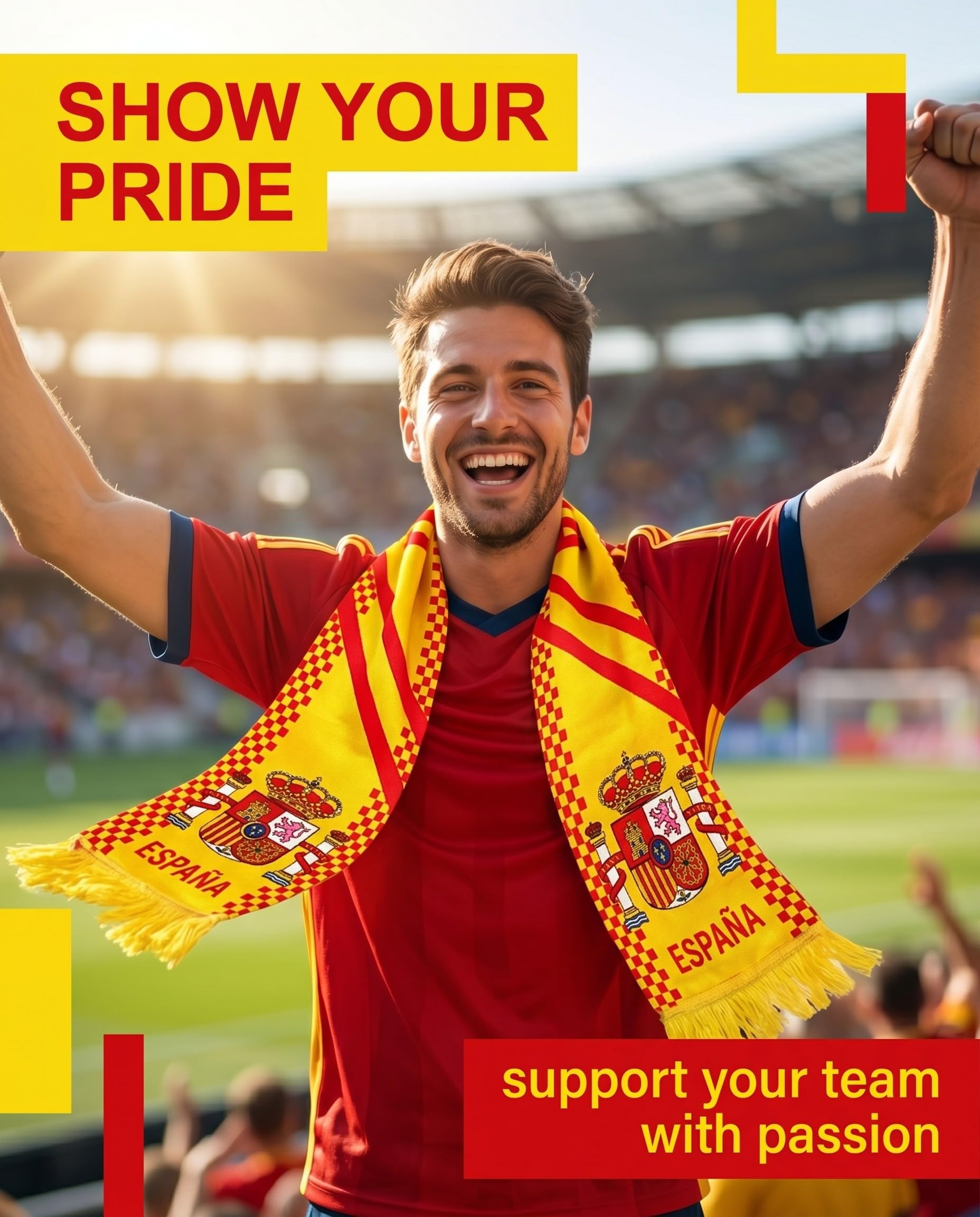 Sciarpa Ufficiale Spagna 2026 Mondiale Calcio TISCH Fan Stadio