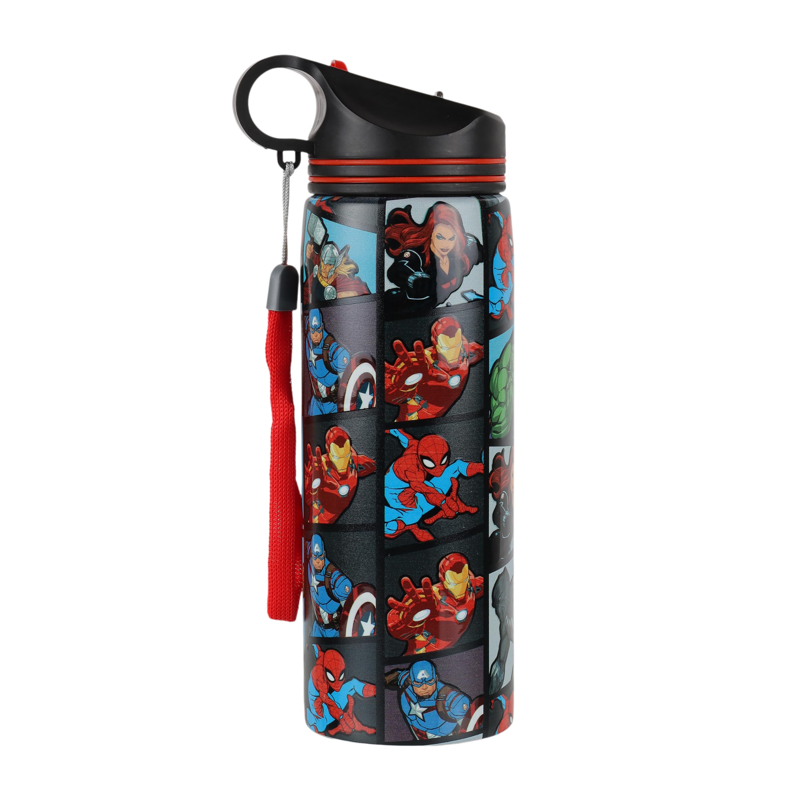 Marvel Avengers Stainless Steel Sipper Water Bottle (700ml) – Cartoon Character Print, Leakproof & Durable, Single Wall Bottle for Boys, Girls, Kids & Adults | Gym, Office, School, College Use-image-6