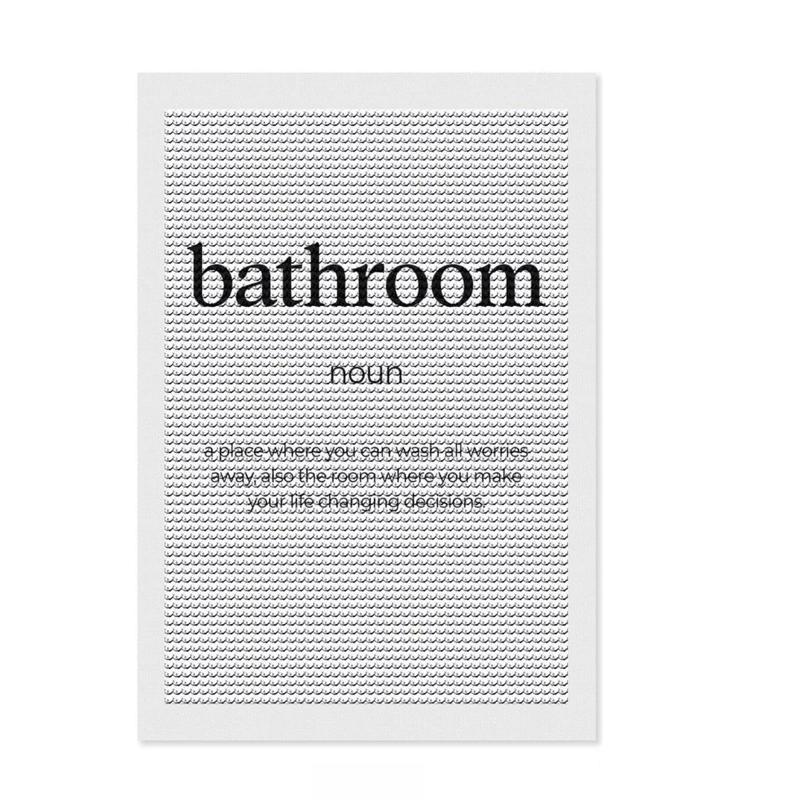 Junmoney Bathroom Definition DIY Diamond Art Canvas Kit 8"x12", for Creative Relaxation, with Tool Kit, Vintage Style Decor, Festive Craft Gift