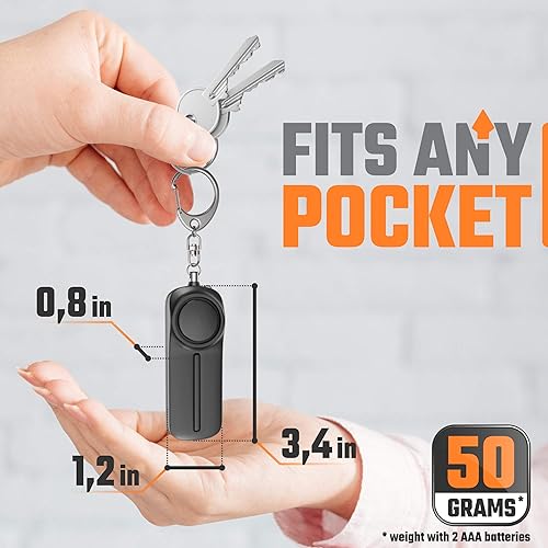 Miniatura 7 de WETEN, llavero de sirena de seguridad, alarma fuerte para protección de mujeres, dispositivo de alerta personal de autodefensa con luz LED, llavero
