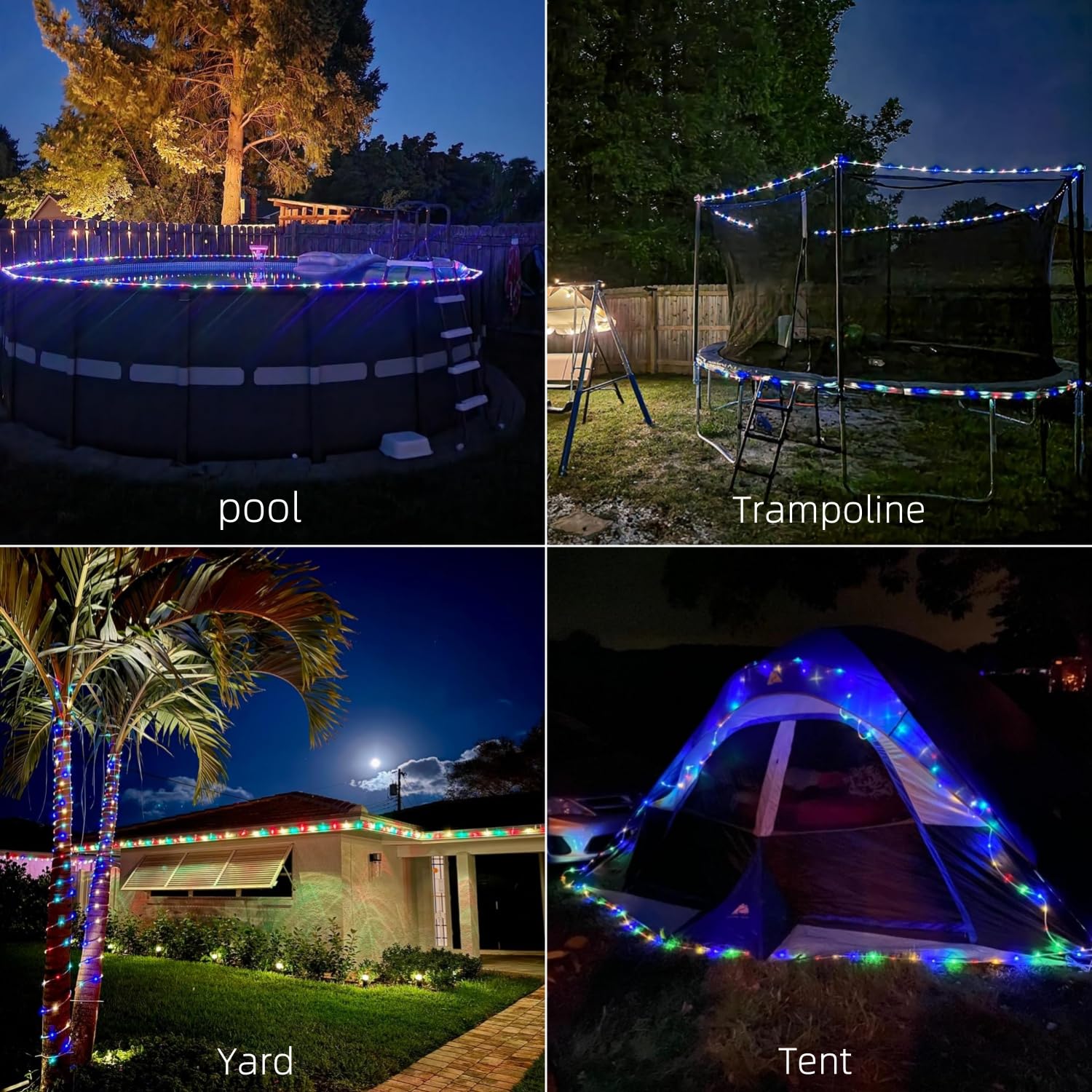 WIND STAR Solar-Lichterkette für den Außenbereich, 200 LEDs, solarbetrieben, wasserdicht, mit Fernbedienung, 8 Modi, Dekoration für Zelt, Terrasse, Garten, Party, mehrfarbig