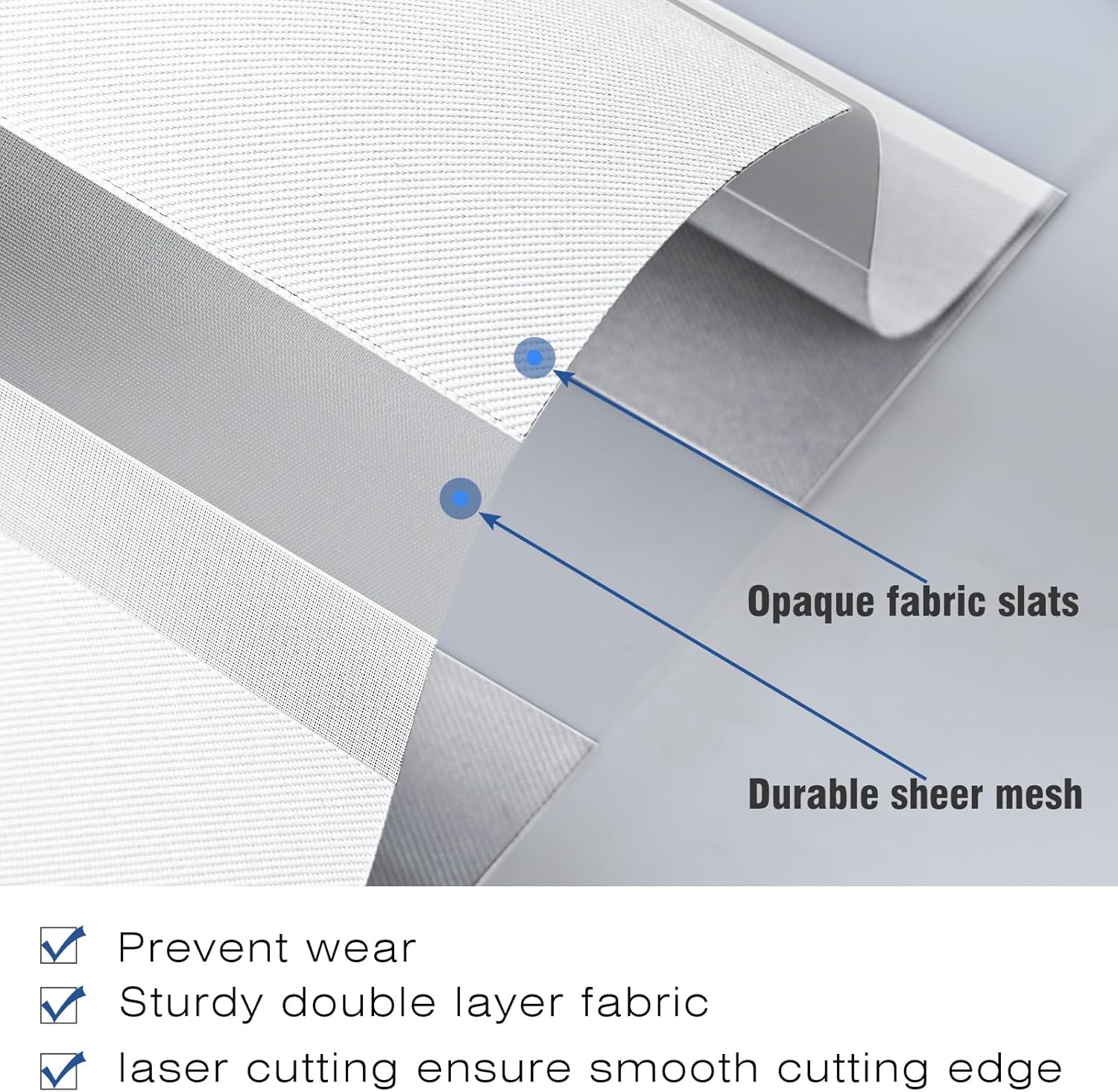 Motorized Zebra Blinds for Windows Cordless Blackout, Custom Blinds Smart Remote Control Day and Night Horizontal Zebra Shades, Room Darkening Blinds (White)