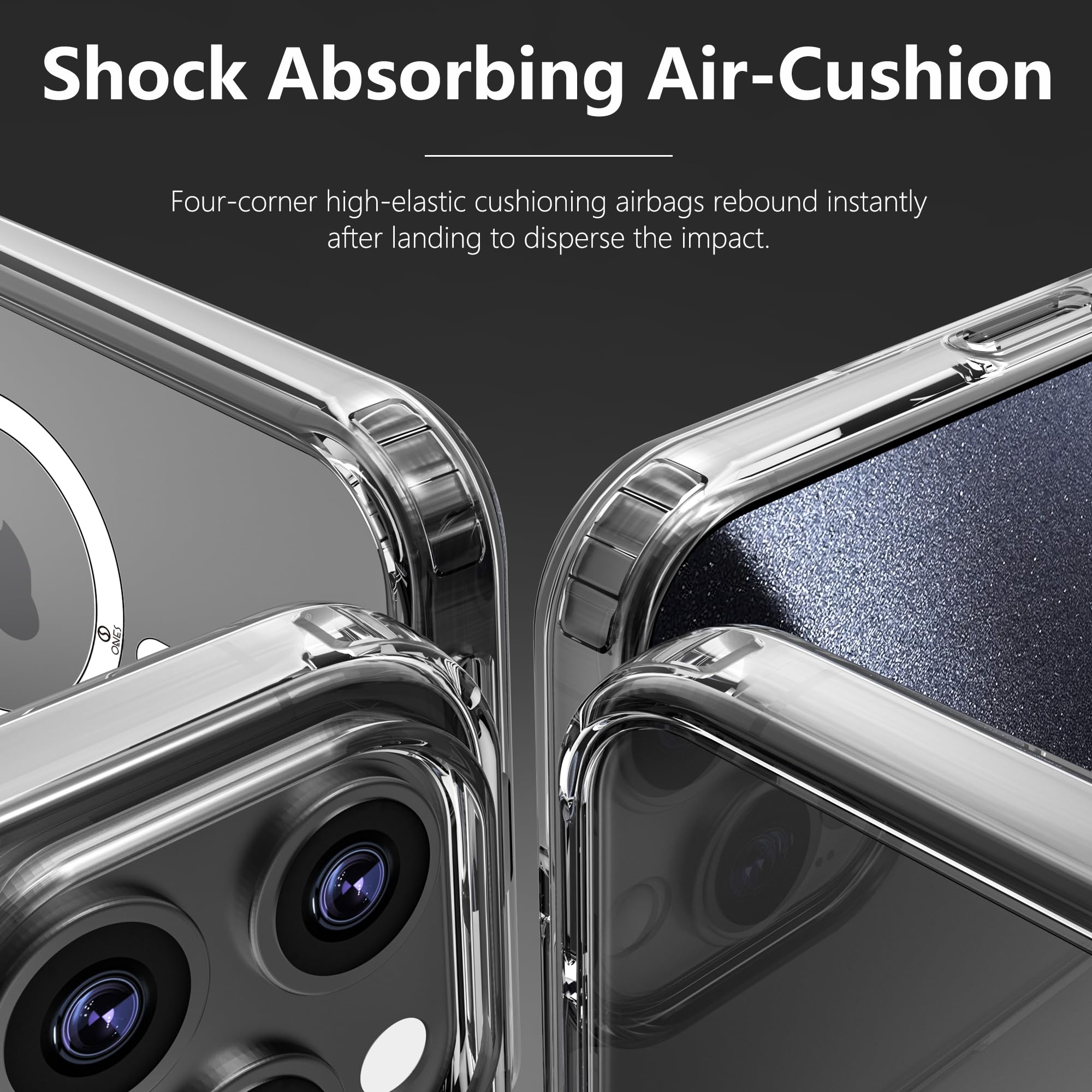 Ones Cover magnetica rigida ibrida compatibile con iPhone 12 Pro Max Custodia MagSafe, protezione di livello militare, airbag antiurto, ricarica wireless Qi, copertura silicone antigiallo,trasparente