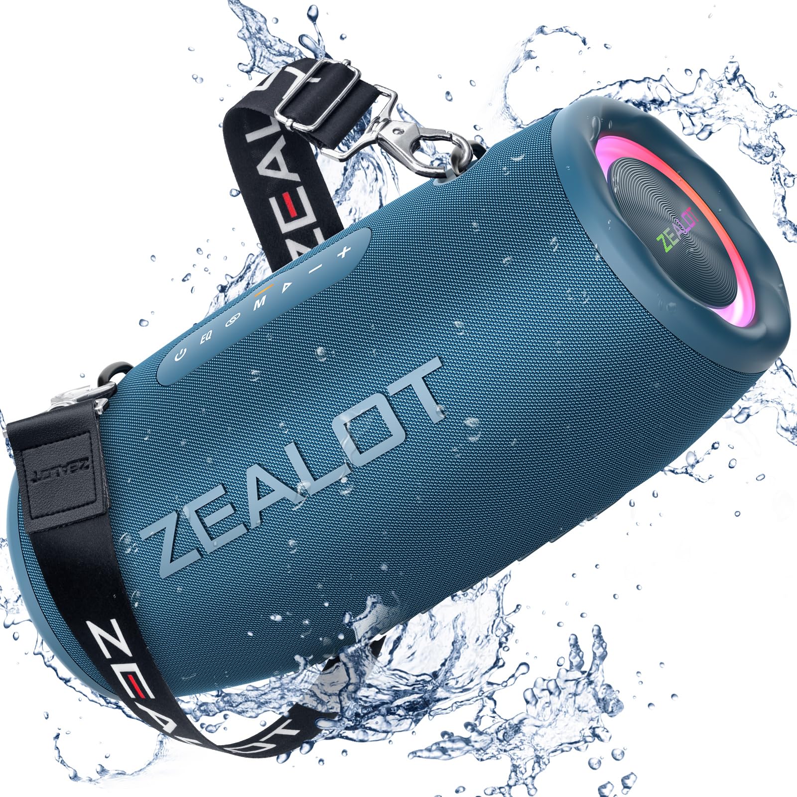 ZEALOT Bluetooth Speaker, 80W Portable Speaker Loud with Deep Bass,IPX6 Waterproof Speaker with LED Light, PowerBank,Bluetooth 5.2, Outdoor Speaker,Large Bluetooth Speaker for Camping,Travel