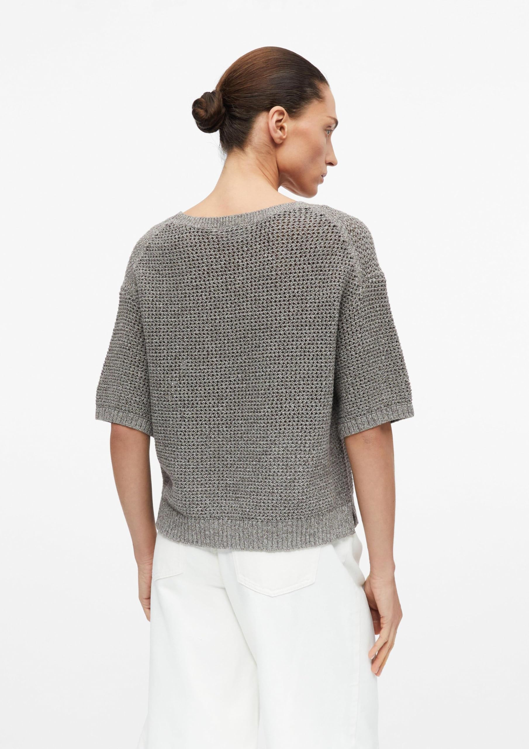 Comma Melierter Pullover aus Ajourstrick