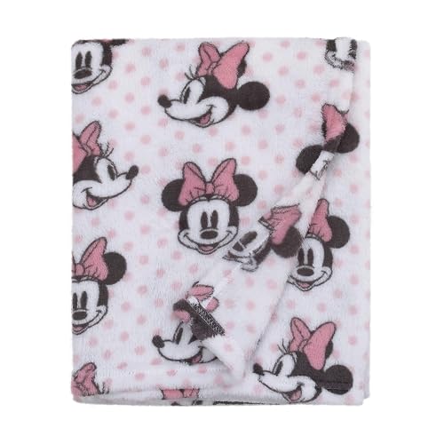 Disney Minnie Mouse, Pink, White And Black Super Soft Plush