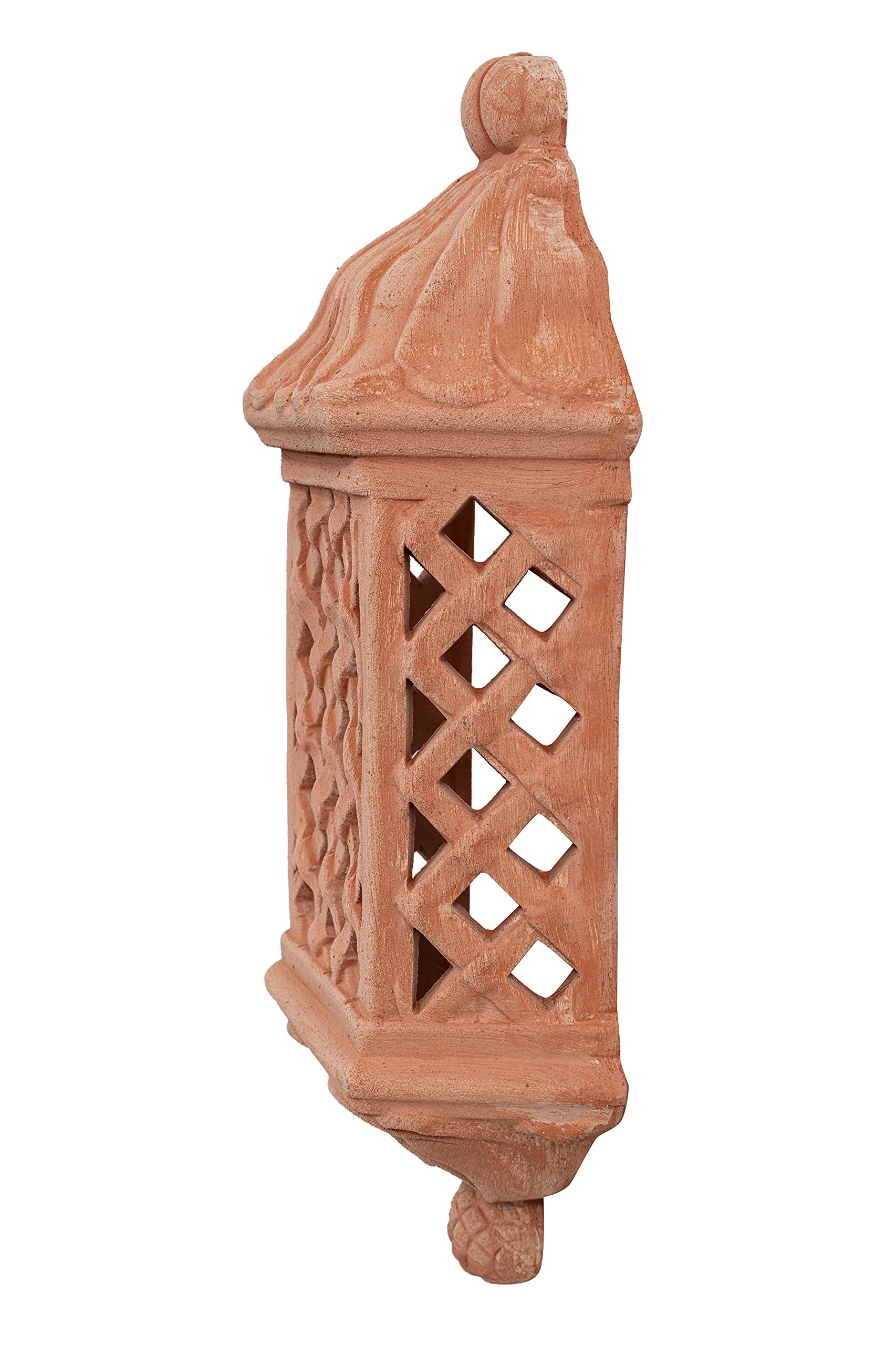 Biscottini Lanterne Exterieur Murale en Terre Cuite 21x11x49 cm | Lampe de Jardin Made in Italy | Lanterne Murale Exterieur