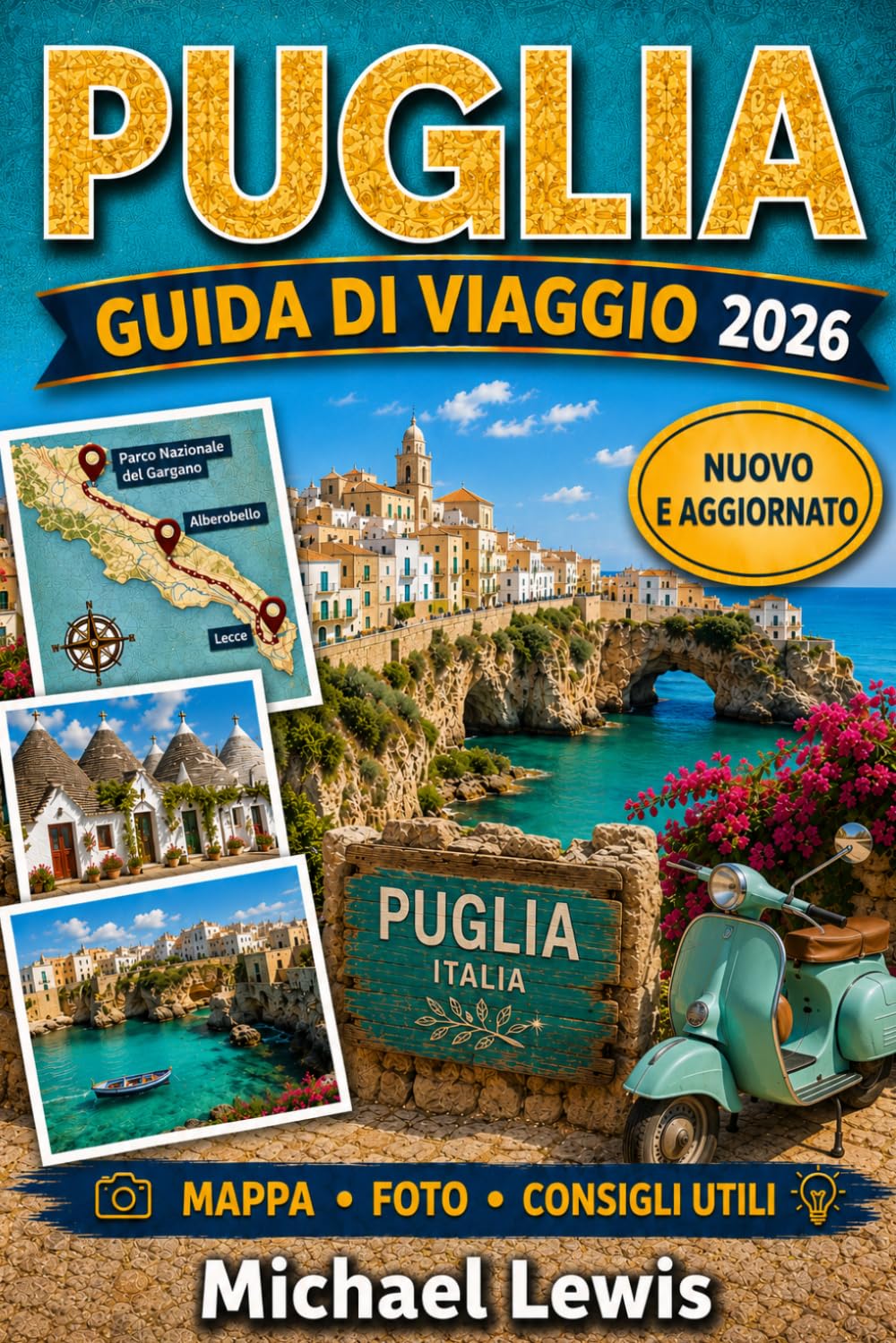 PUGLIA GUIDA DI VIAGGIO 2026 (A COLORI): Bari, Alberobello, Ostuni, Lecce, Polignano a Mare, città costiere, tesori nascosti, cucina locale, mappe, consigli e itinerari per l'Italia meridionale
