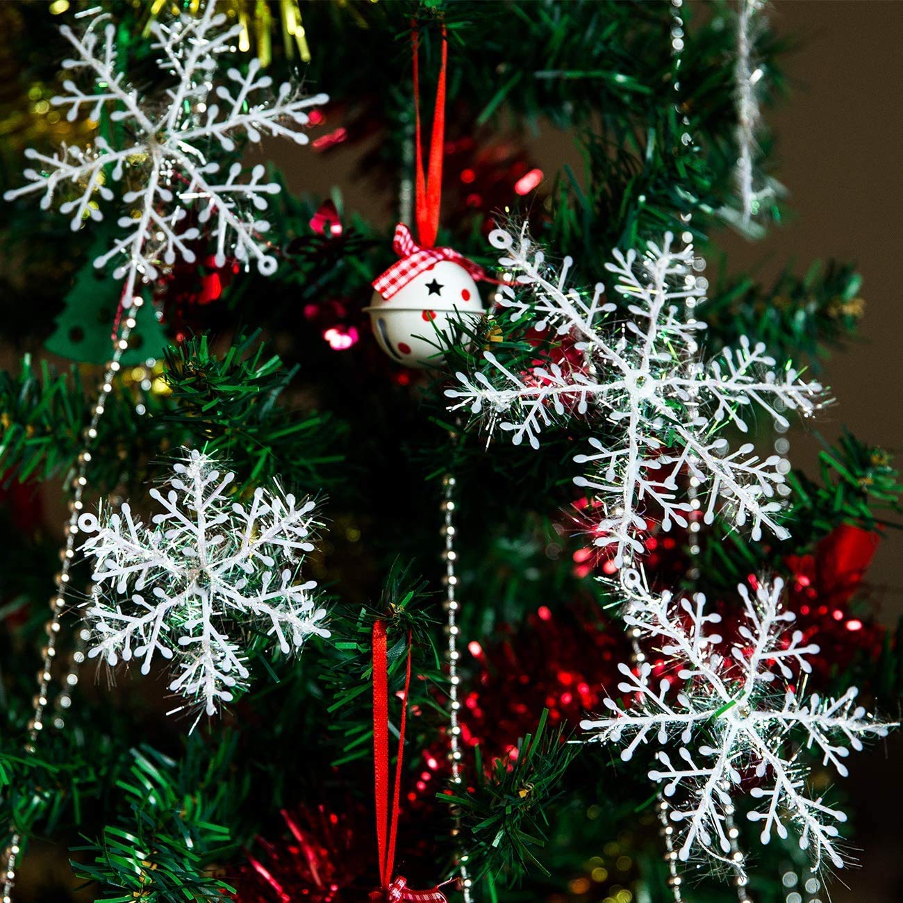 10 Ornamenti Natalizi In Cristallo Acrilico - Fiocchi Di Neve E Ghiaccioli Pendenti Per Albero, Decorazioni Invernali Eleganti
