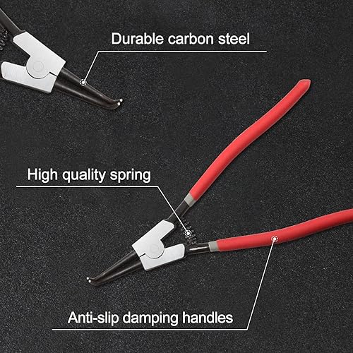 Miniatura 10 de SPEEDWOX Alicates de anillo de presión de 13 pulgadas, alicates de anillo de retención interno, mordazas dobladas de 90 grados, diámetro de punta de