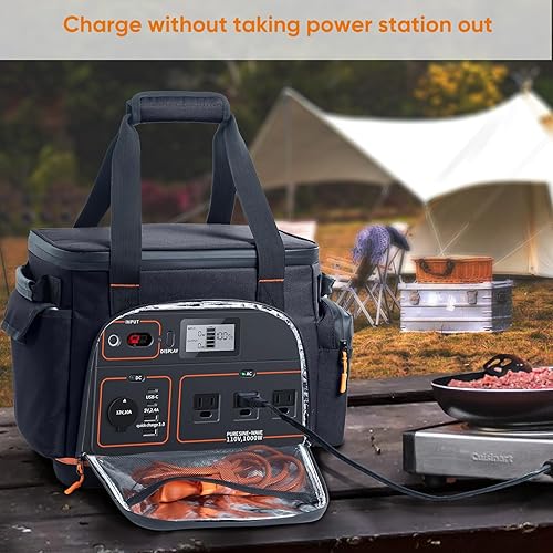 Miniatura 5 de FRECOLSH Estuche de transporte de viaje compatible con Jackery Explorer 1000, estuche de almacenamiento portátil de estación de energía con parte