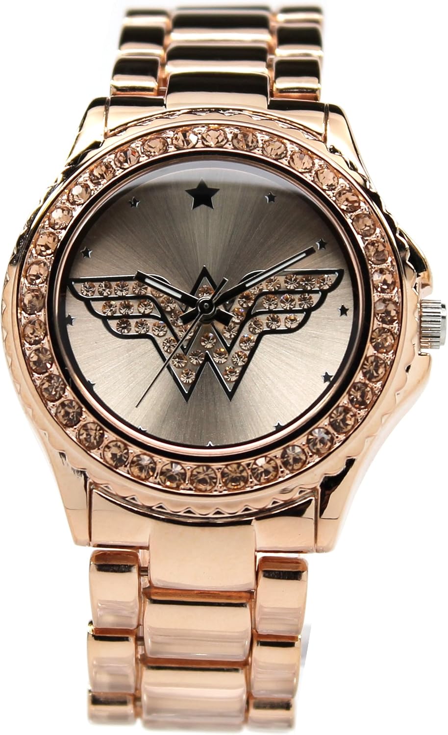 Wonder Woman Watch Rosegold with Light Peach Toned Stones (Wow 8008)