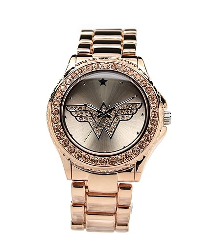 Wonder Woman Watch Rosegold with Light Peach Toned Stones (Wow