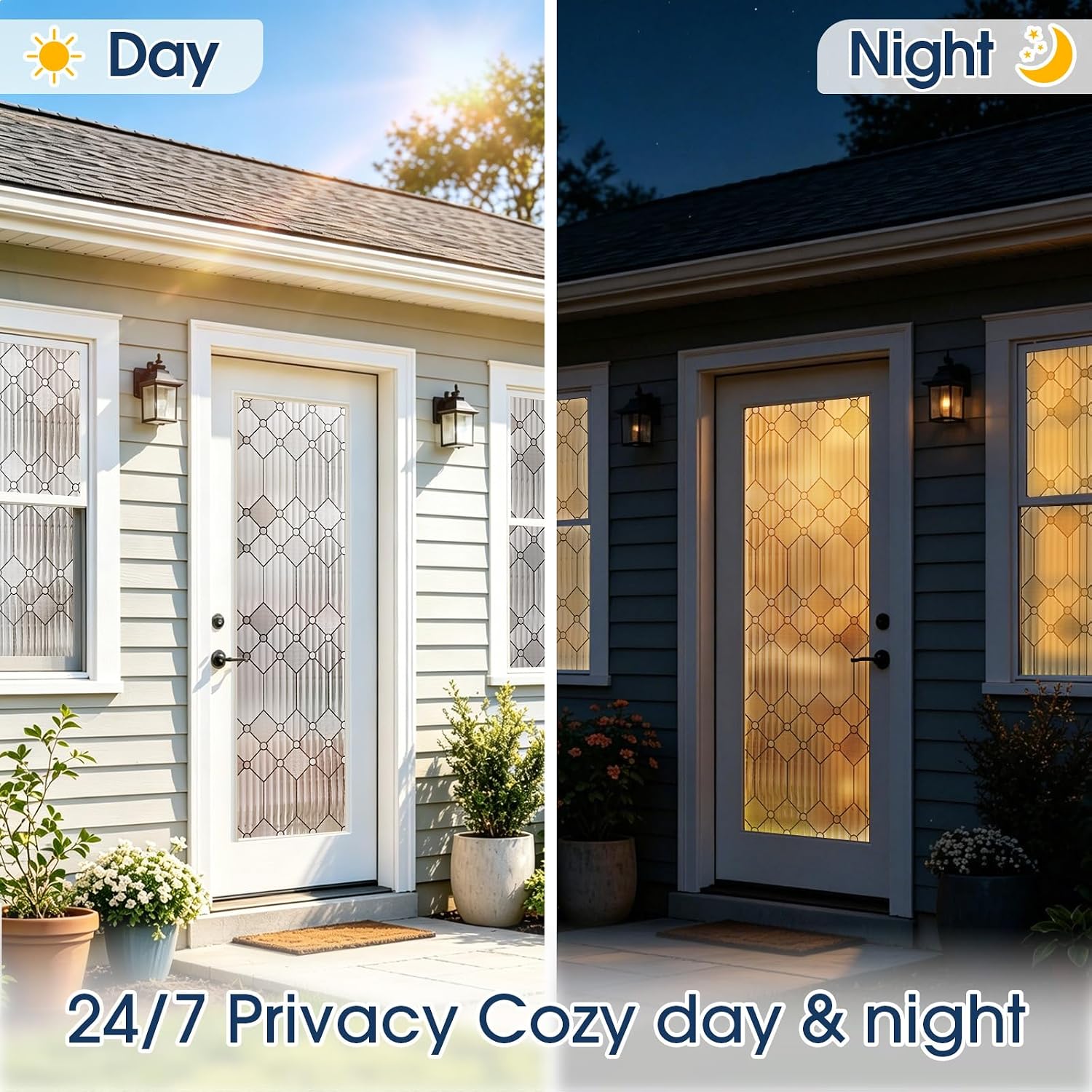 Reeded Glass Privacy Window Film Static Cling for Home image 4