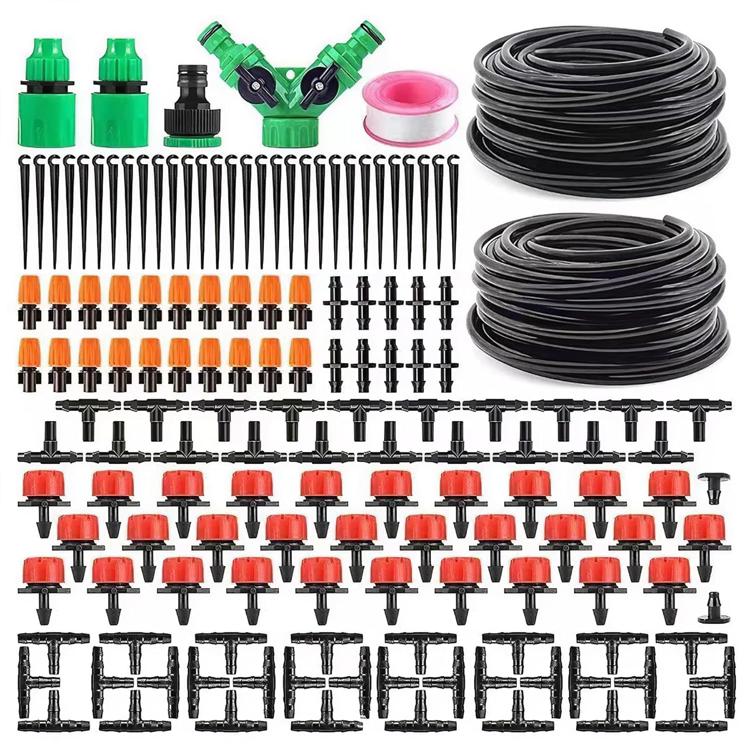 98.5FT 149PCS Micro Drip Irrigation Kit - Automatic Watering System for Garden, Greenhouse, Flower Beds, Patio & Lawn