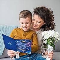 Vista 6 de DPKOW Regalos de cumpleaños modernos para hijo - Juego de llavero y tarjeta de flores y estrellas