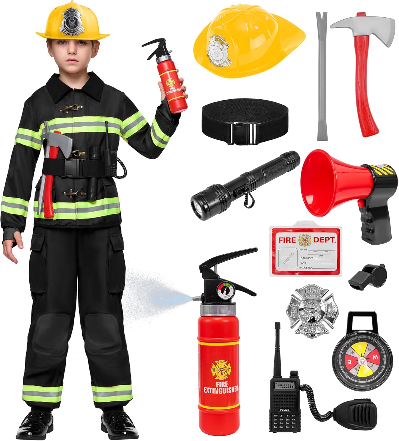 Spooktacular Creations Kids Firefighter Costume 14pcs