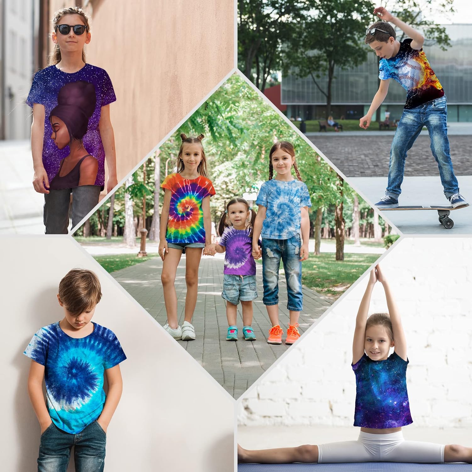 Miniatura 7 de QoGoer Camisetas gráficas 3D para niños, camisetas novedosas para niños y niñas, camisetas de manga corta con cuello redondo para adolescentes de 6