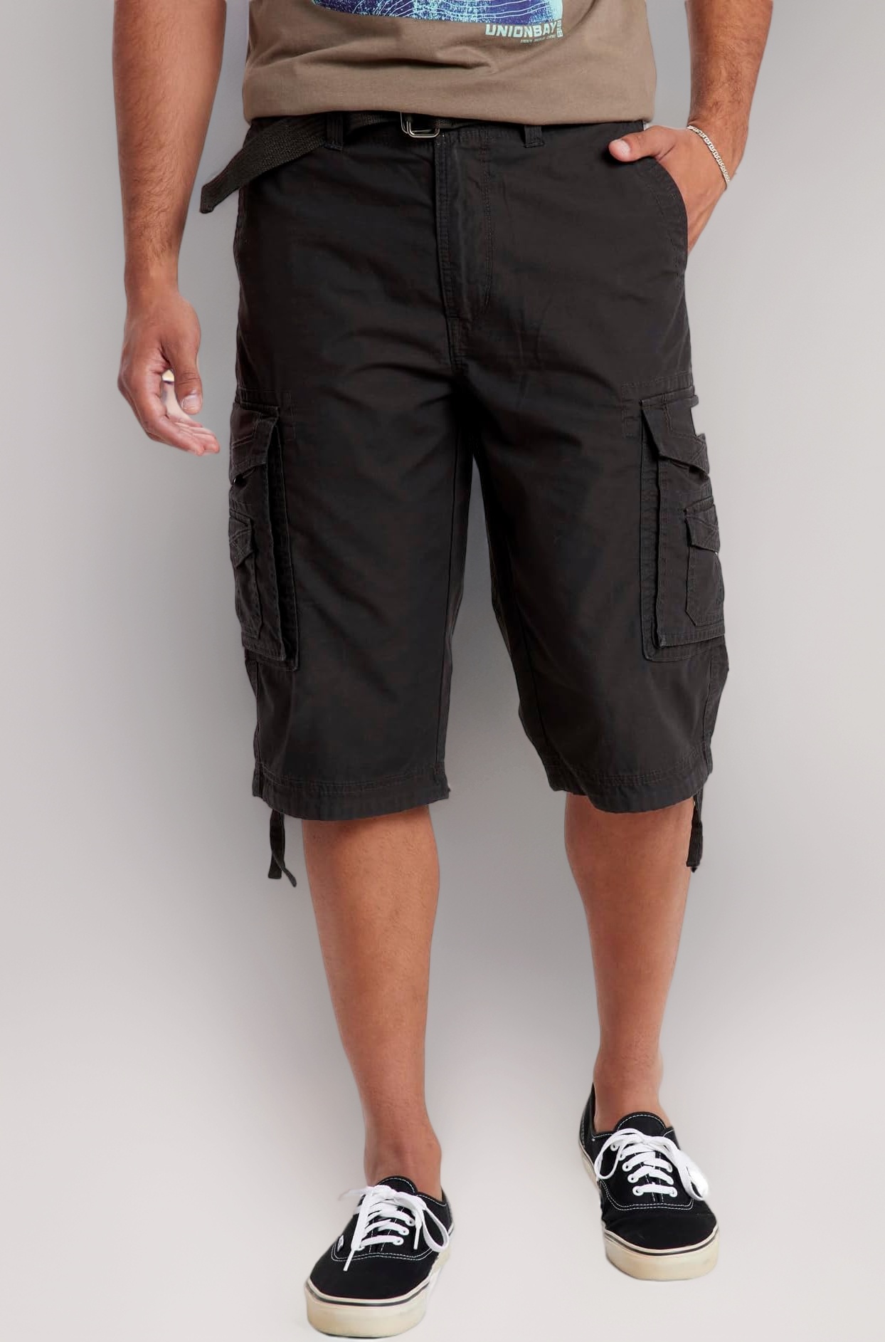 UNIONBAY Men's Cordova Belted Cargo Short Messenger - Reg and Big & Tall Sizes