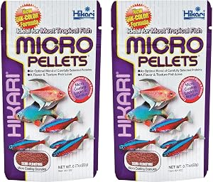 Hikari Tropical Semi-Floating Micro Pellets Fish Food 0 77 Oz 22g Pack of 2