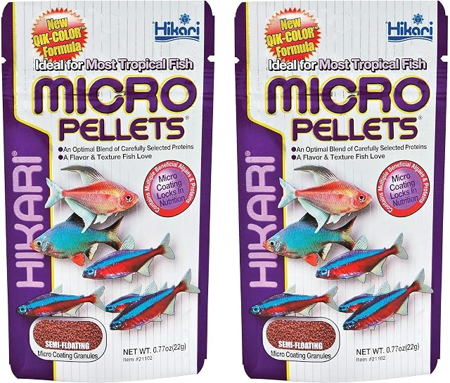Hikari Tropical Semi-Floating Micro Pellets Fish Food 0 77 Oz 22g Pack of 2