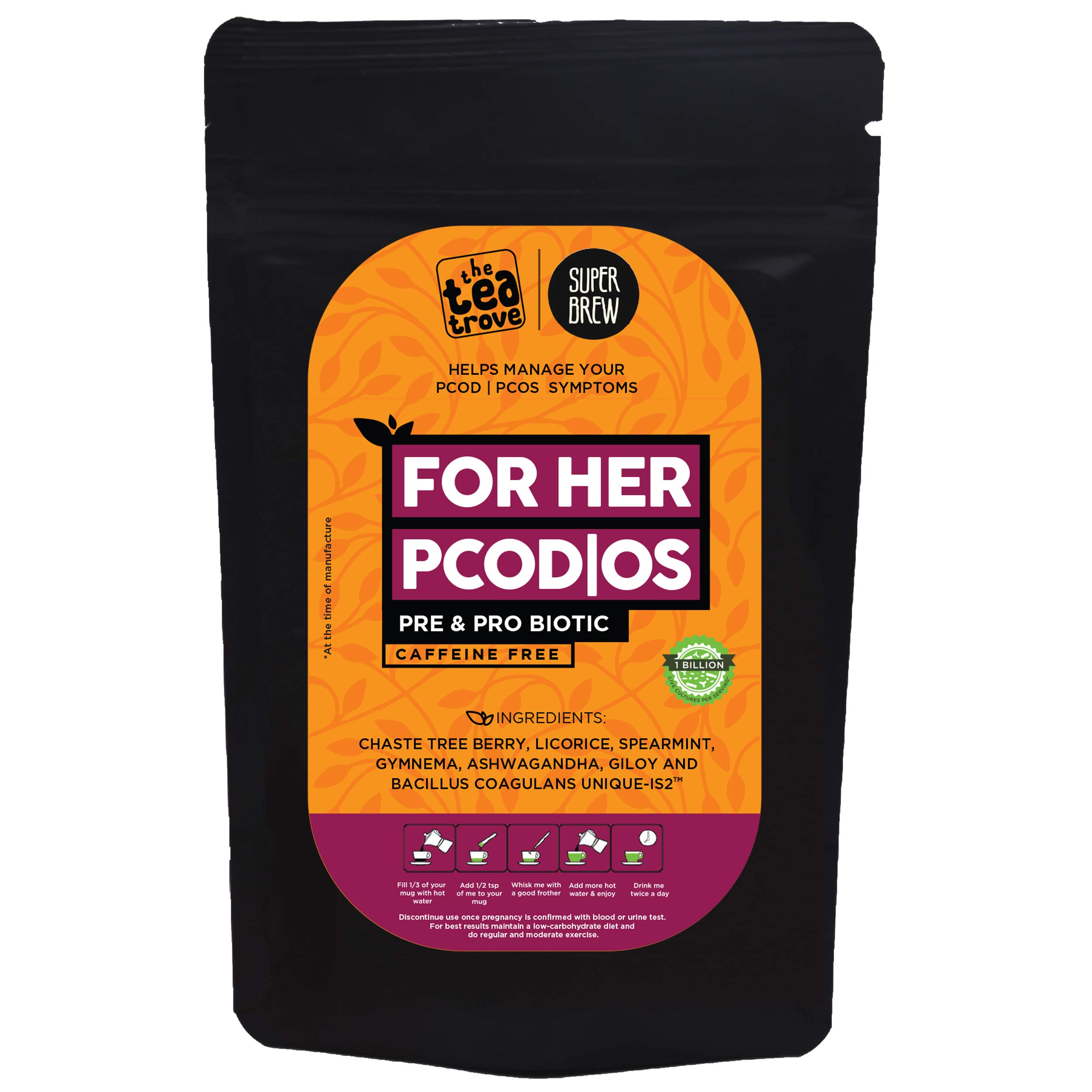 Buy The Tea Trove Superbrew For Her PCOD PCOS tea, a Probiotic pcod
