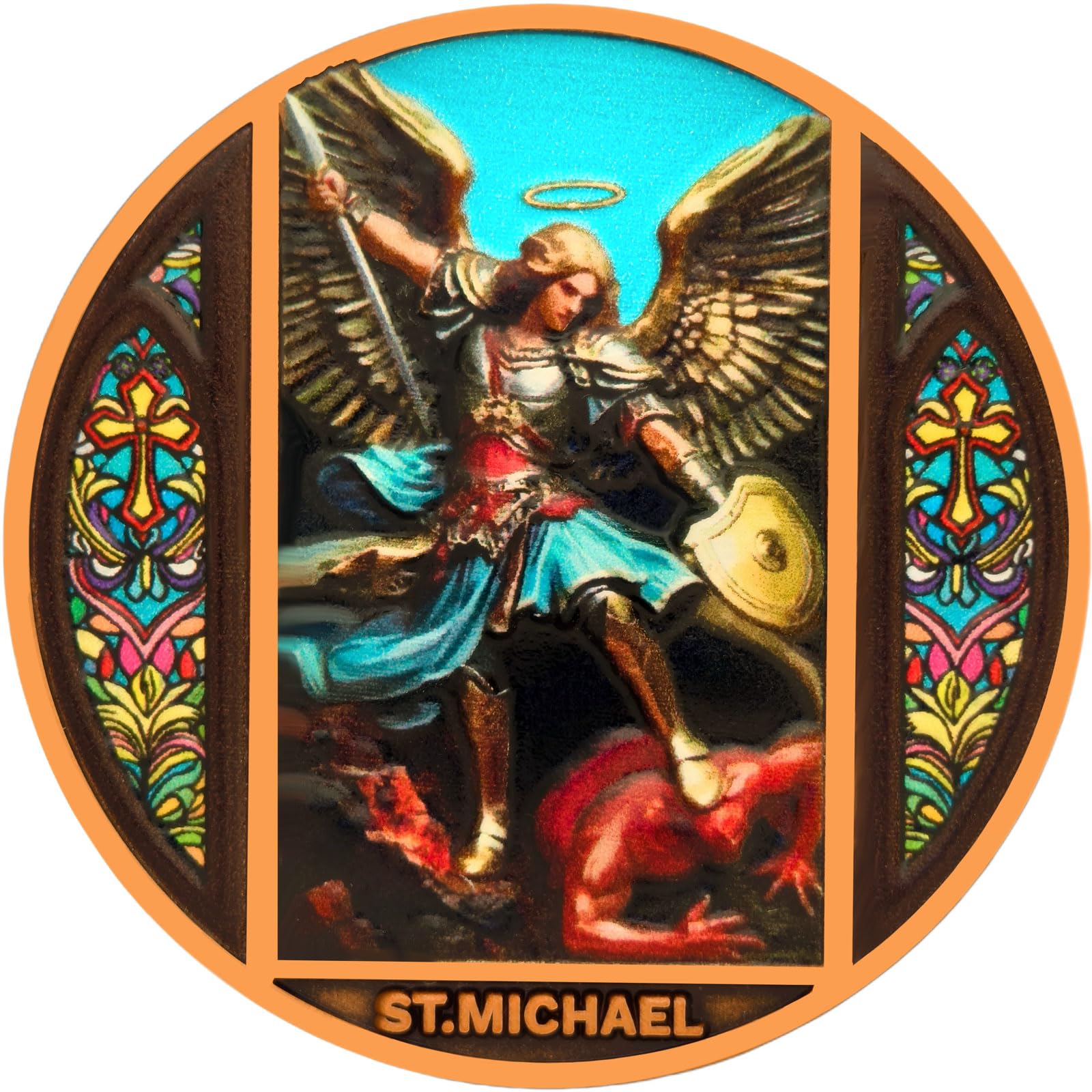 Saint Michael The Archangel Challenge Coin - San Miguel Arcángel Guardian Angel Medalla, Religious Commemorative Token, Protection & Faith