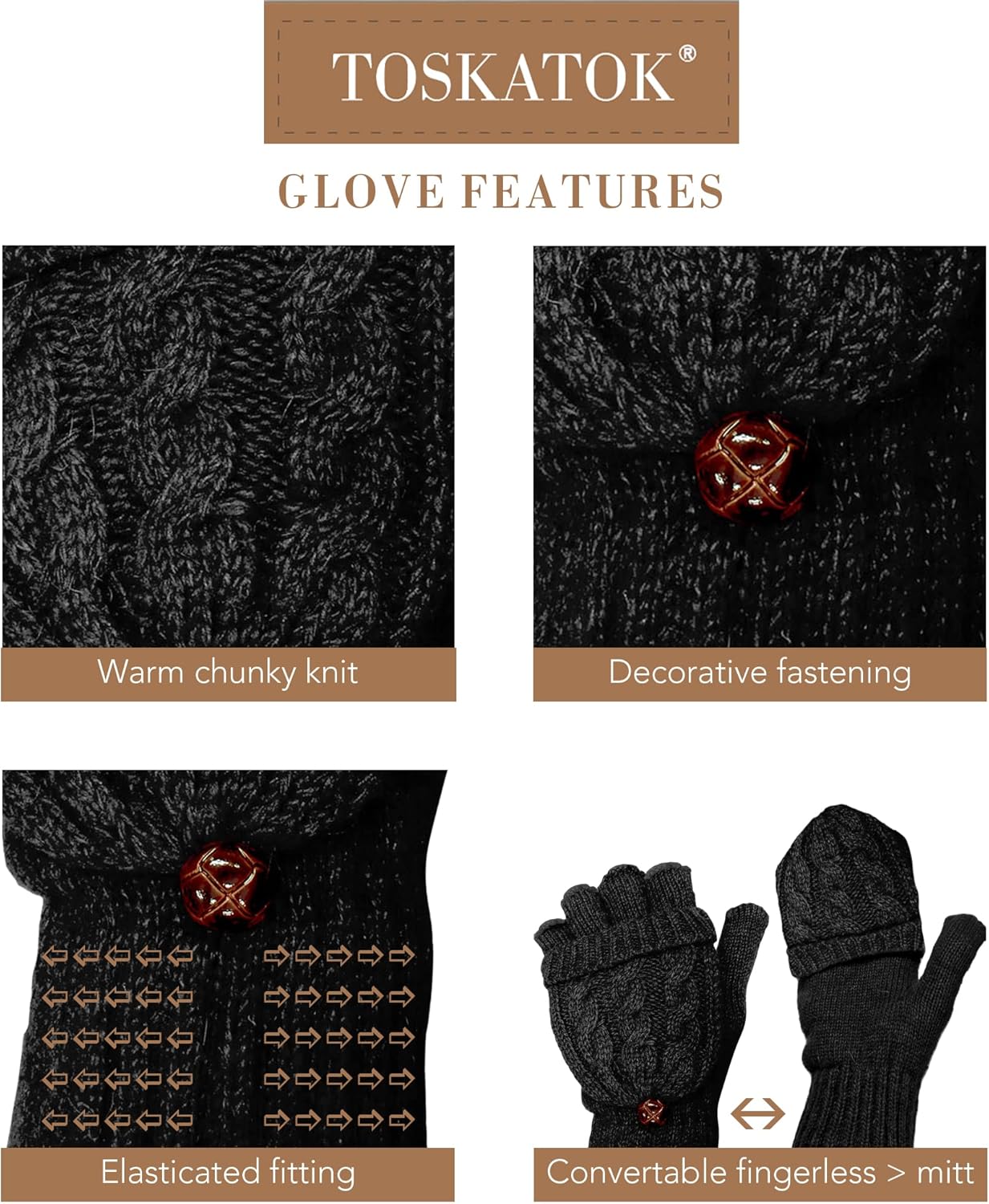 Cappello Invernale Donna TOSKATOK - Maglia Grossa Con Fodera Peluche E Pompon - Foto 7