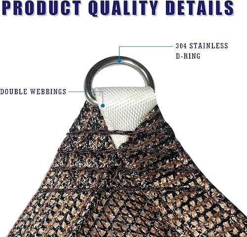 Miniatura 4 de Toldo rectangular de 15 x 22 pies, pantalla de tela de refugio con 95% de bloqueo UV, para patio al aire libre, de grado comercial resistente