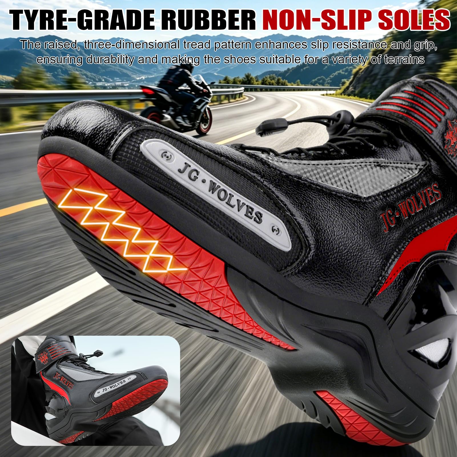 Botas de Moto, Zapatos Moto Hombre Cuero Zapatillas Calzado Motorista