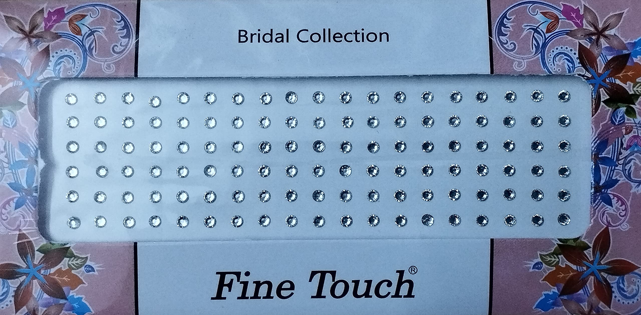 Fine Touch Silver Stone Plain Bindi Pack of 2 Cards