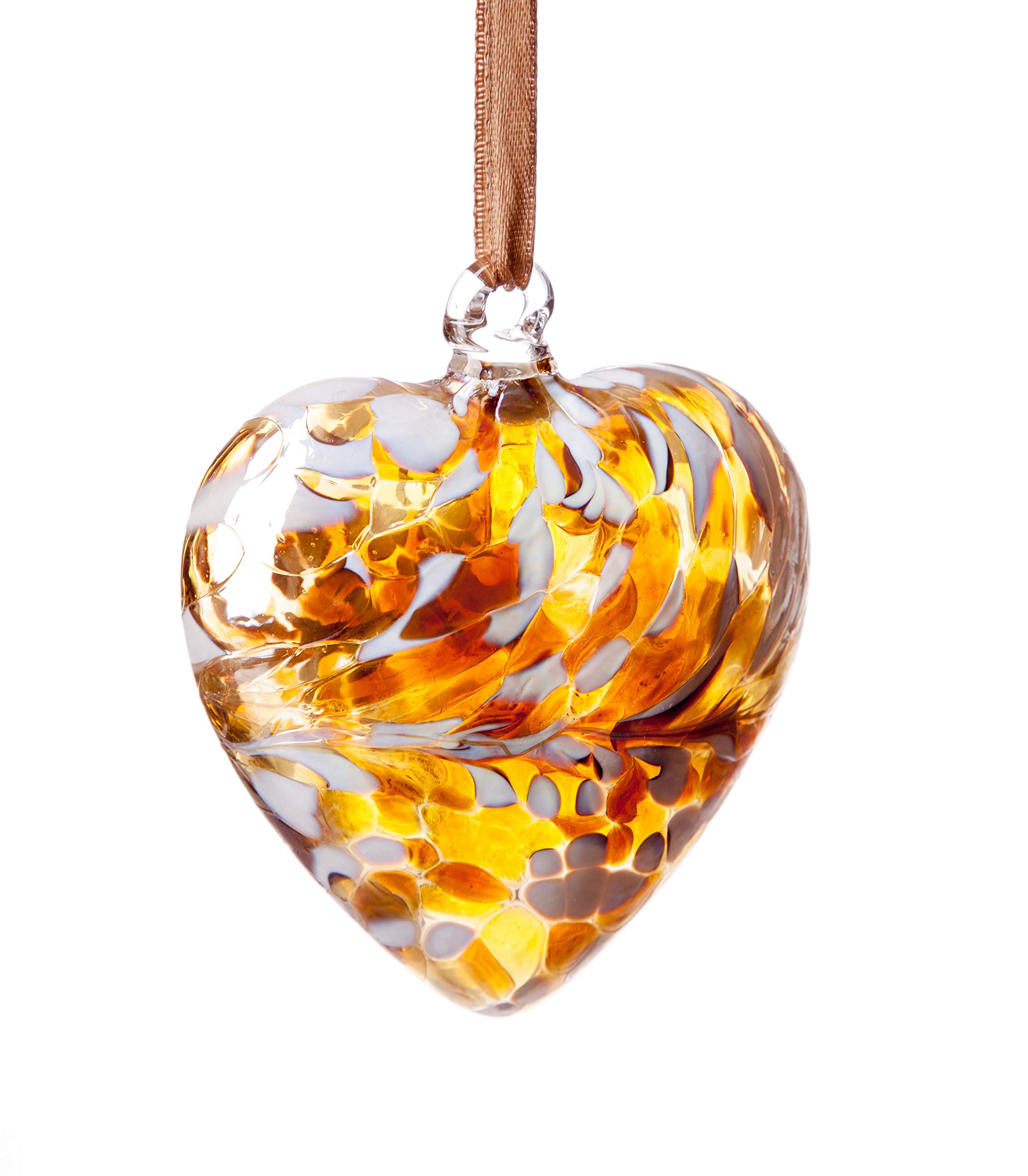 June Light Amethyst 8cm Birthstone Glass Heart