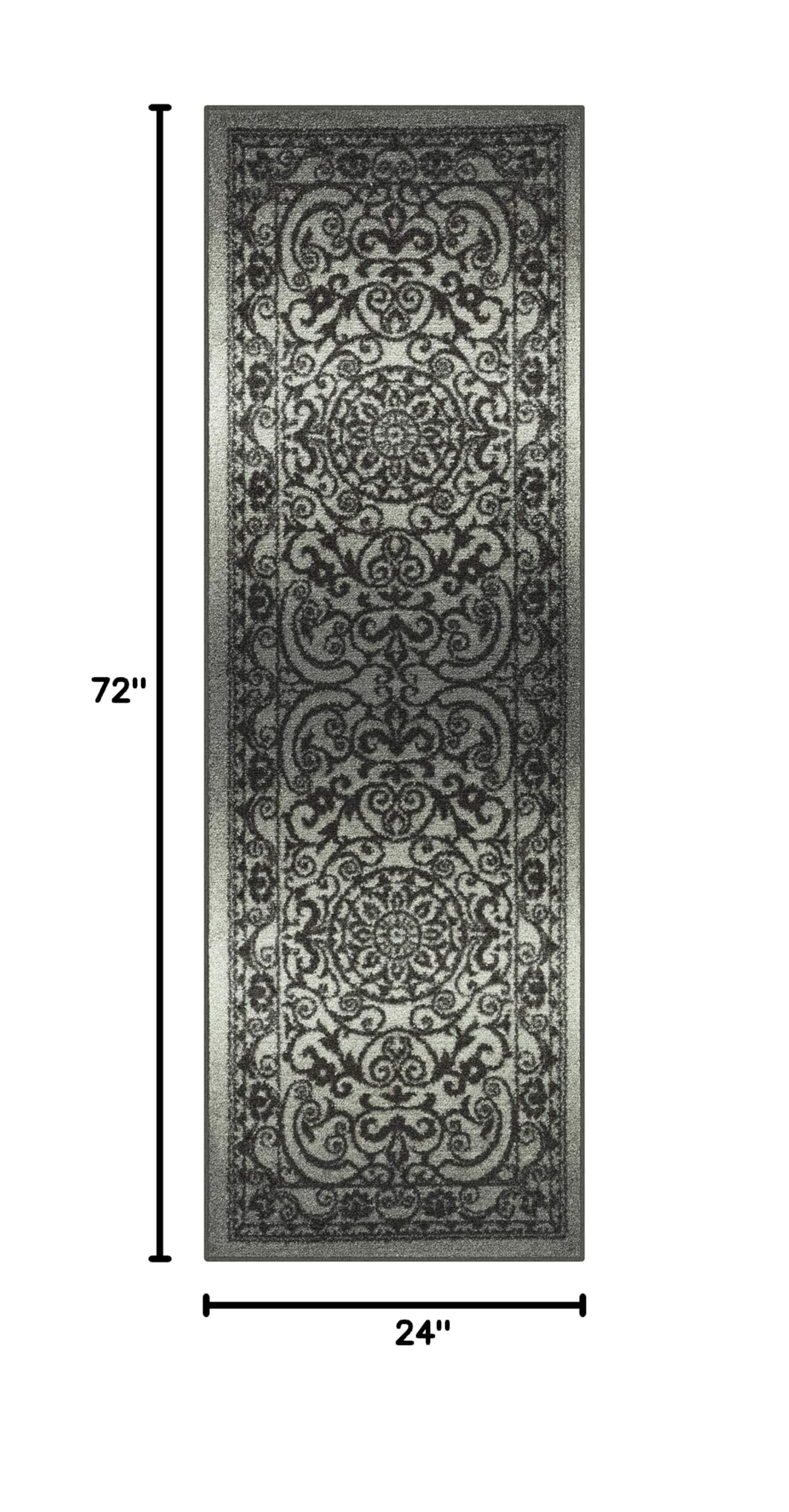 Maples Rugs Pelham Vintage Medallion Area Rugs - Made in USA - Low Pile, Non Slip, Pet-Friendly Mat for Bedroom, Office, Living & Dining Room, 5' x 7', Wineberry