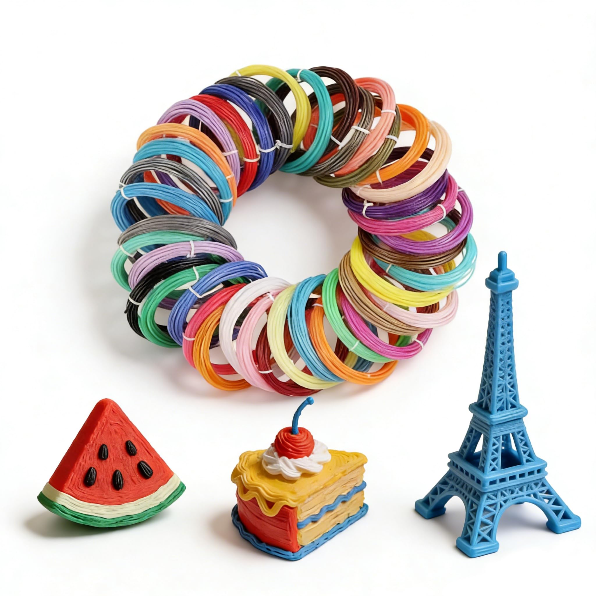 Filamento PLA para Lapiz 3D - Filamento PLA Boligrafo 3D 1,75mm con 30 Colores Variados, 150 M (5M*30 Colores), Filament PLA 3d Pen para todos los bolígrafos de impresión 3D que se ajustan a 1,75 mm