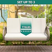Vista 6 de YITAHOME Columpio colgante para porche para 3 personas, color beige