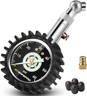 ATsafepro Tire Pressure Gauge 60psi,Easy Read Glow Dial in The Dark, Professional Mechanical Tire Gauge for Motorcycles,Cars,Trucks,Bicycle
