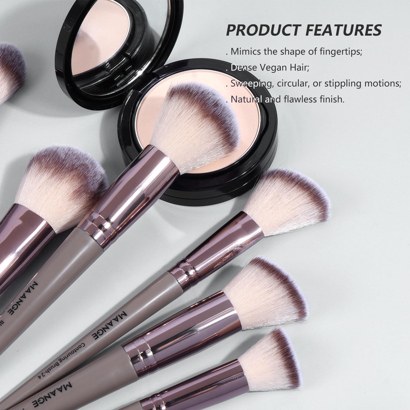 MAANGE Lot de 30 pinceaux de maquillage professionnels pour fond de teint, poudre, blush, anti-cernes, contour, maquillage des yeux et du visage