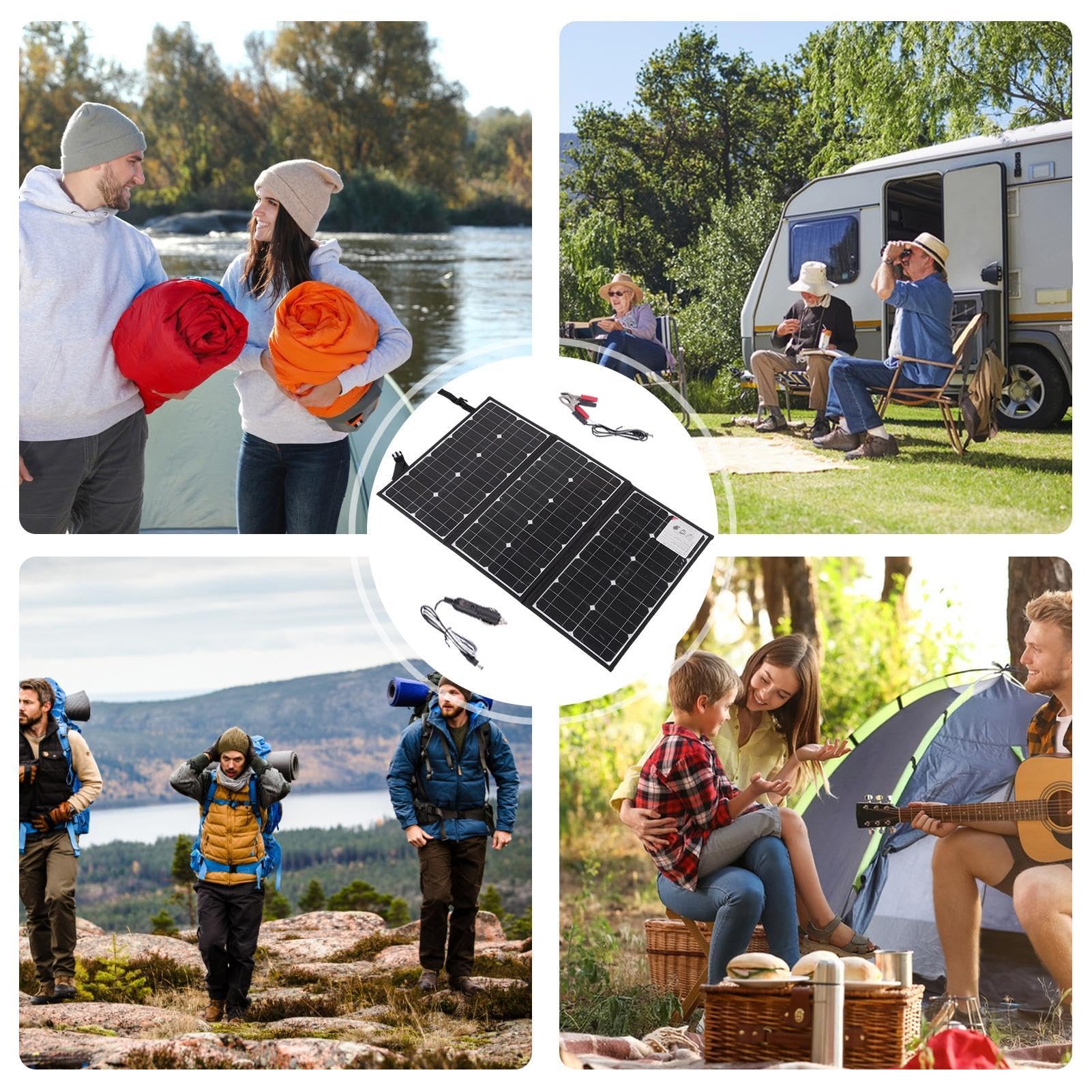 Panel solar portátil, panel solar plegable de 600 W, estación alimentada con USB de 5 V y 18 V , kit de panel solar compacto, panel solar portátil fuera de la red, panel solar USB pequeño para