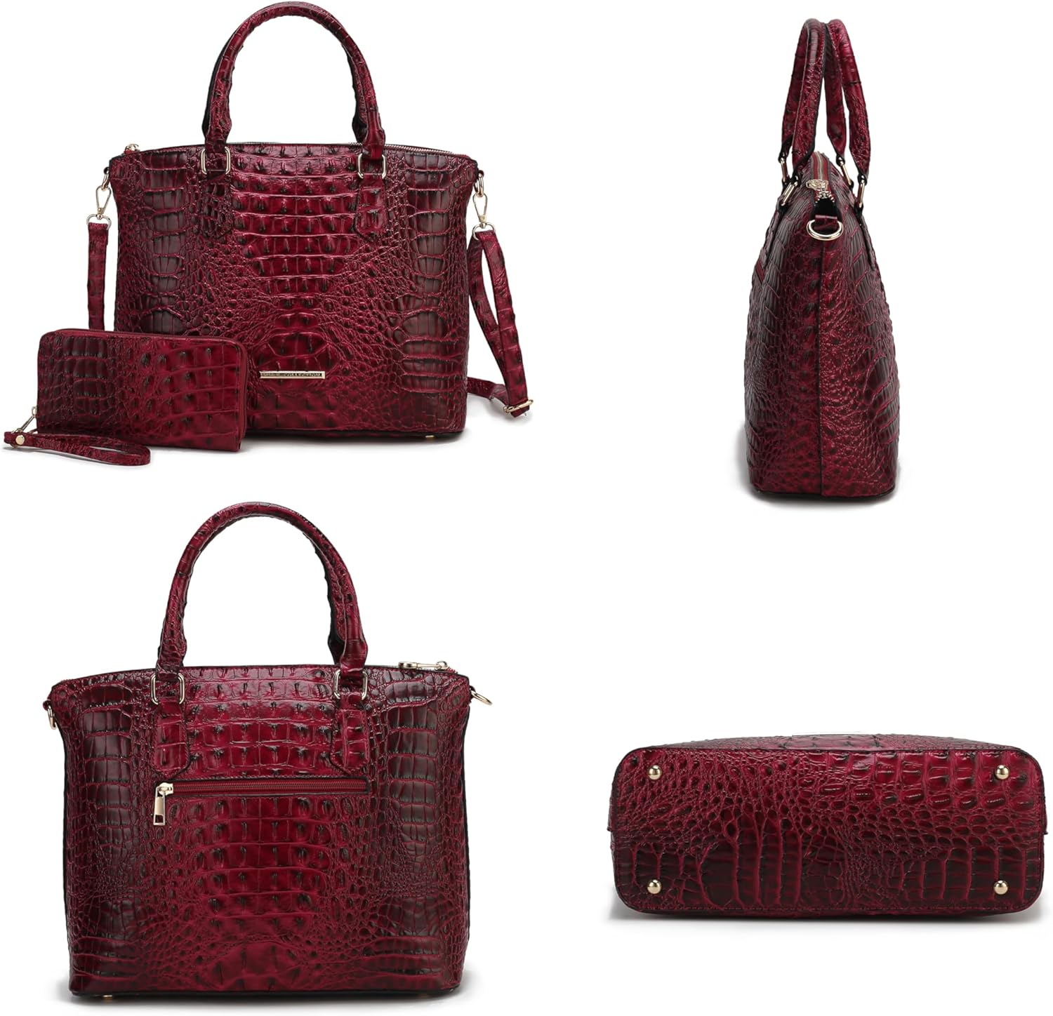 MKF Collection Tote Bag for Women & Wristlet Wallet Purse Set, Vegan Leather Top-Handle Shoulder Handbag by Mia K - Image 5